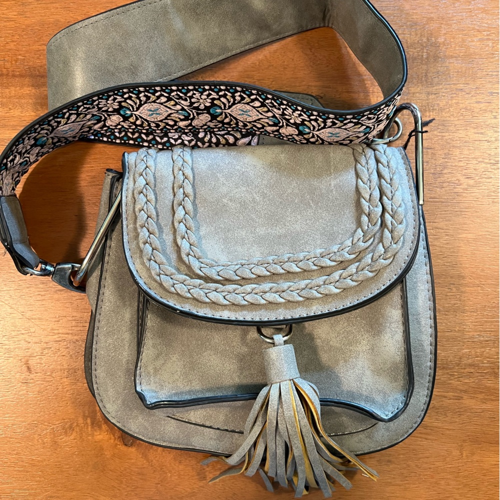 Faux leather cross body bag